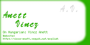 anett vincz business card